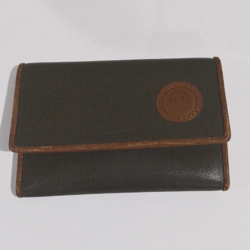 Christian Dior Trotter Key Case for Women – Grey Brown Gold Logo Canvas 3.9x2.5”